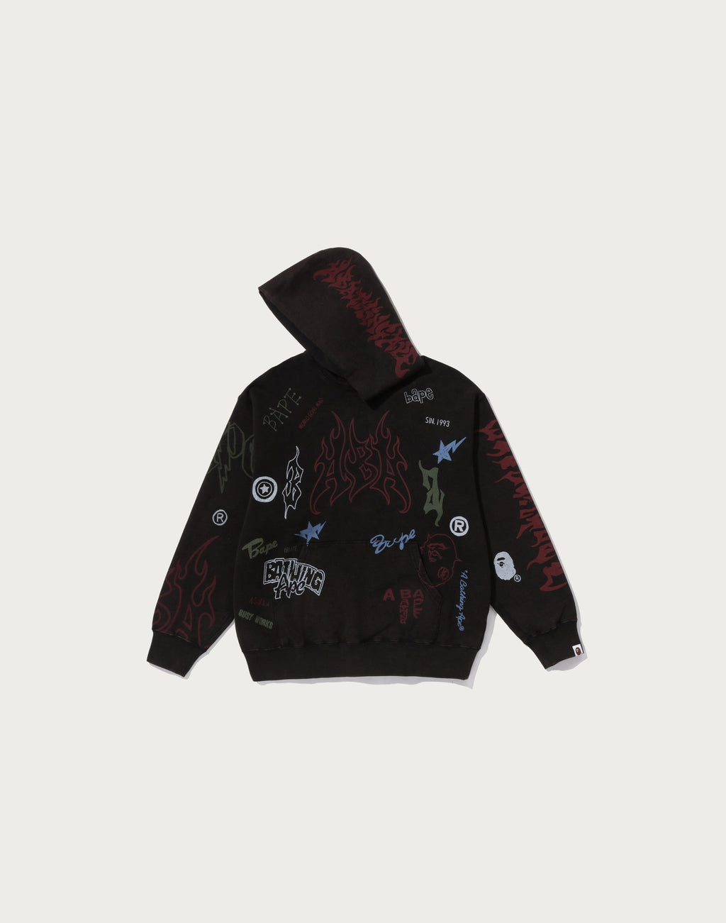 ALLOVER PRINT RELAXED FIT PULLOVER HOODIE MENS