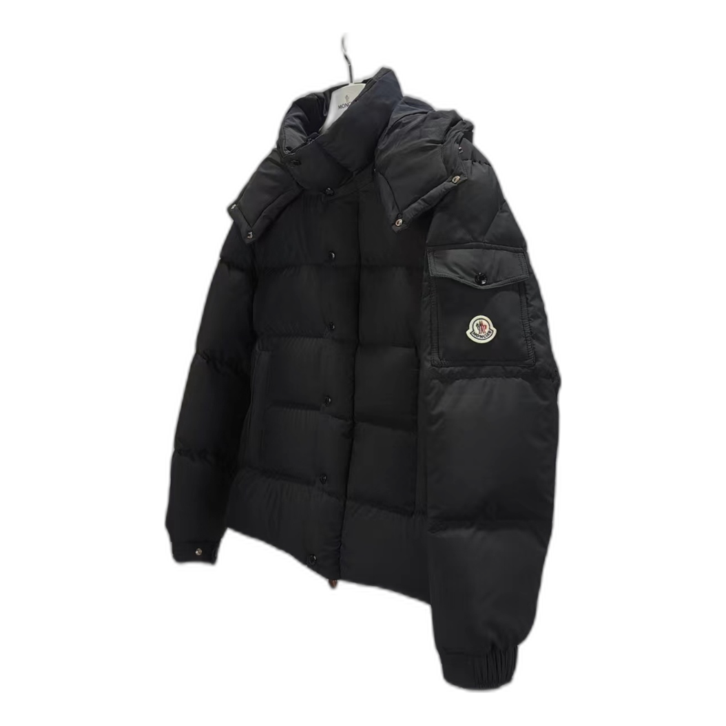 Moncler Maya Matte Hooded Down Puffer Jacket in Black