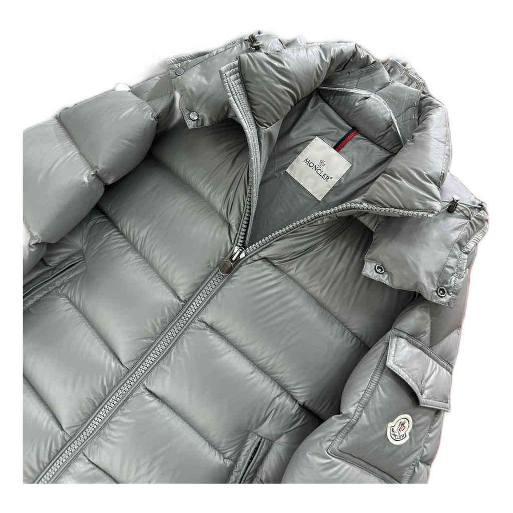 Moncler Maya Hooded Down Puffer Jacket in Gray