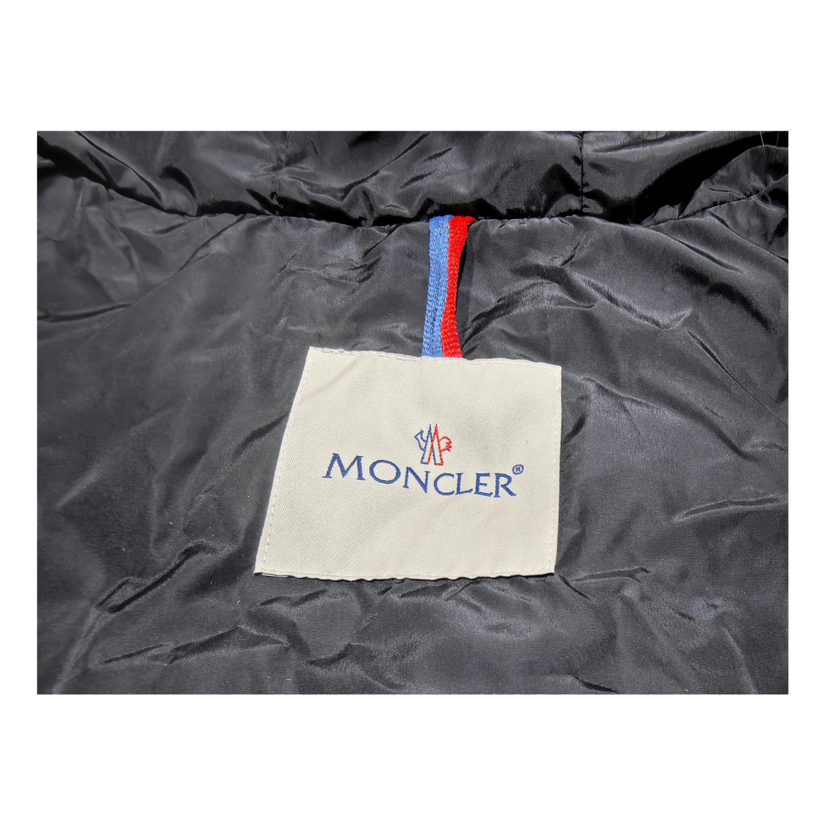 Moncler Black Belted Four-Pocket Down Jacket with Fur-Trim Hood