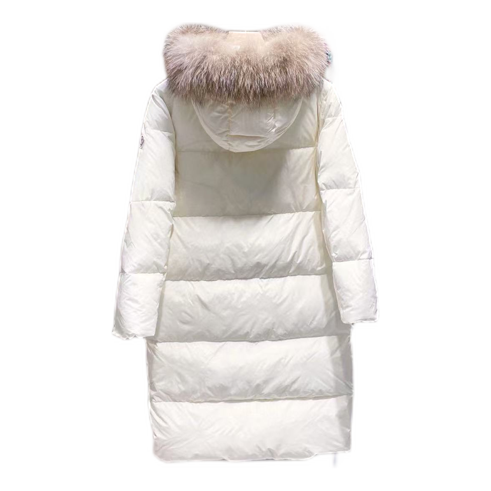 Moncler Marrionnier Long Down Puffer Coat in Ivory
