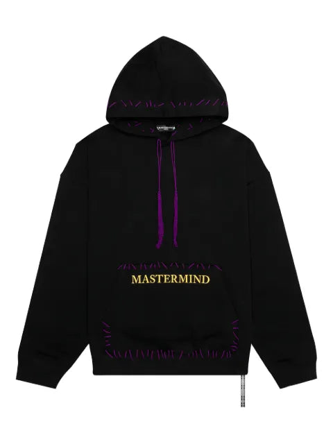 Mastermind World hand-stitched embroidered-logo hoodie