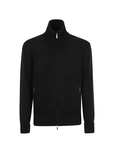 Cruciani high-neck zip-up cardigan