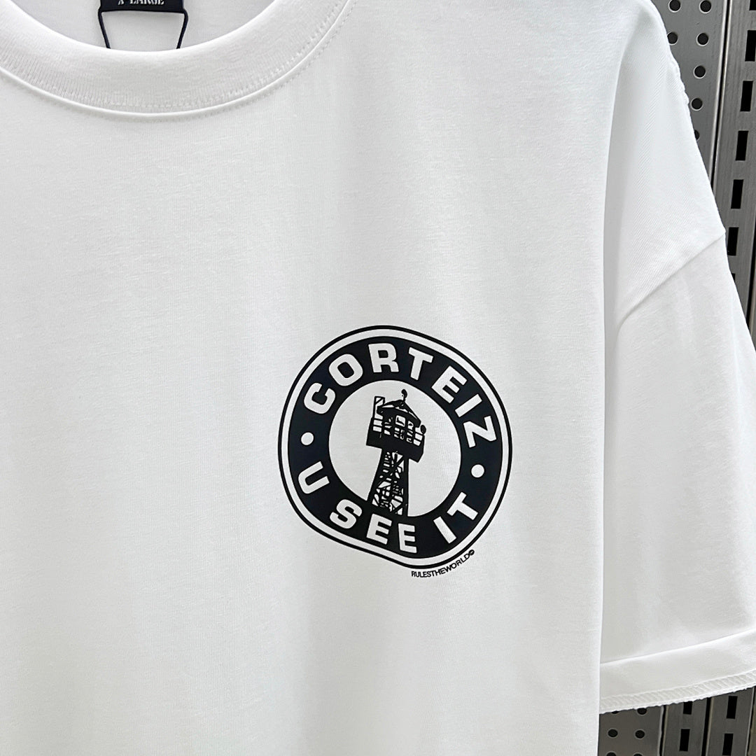 Corteiz U See It Tower Badge Oversized Tee – White