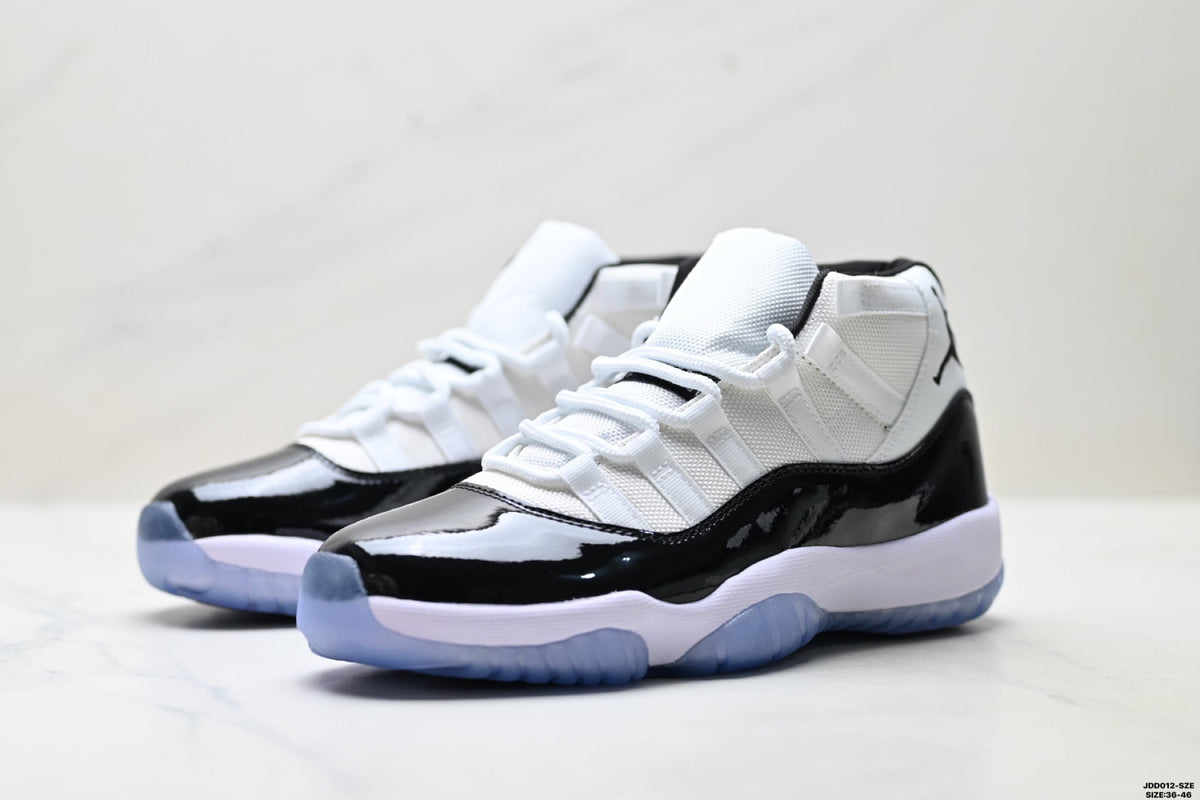 Air Jordan 11 Retro White Black and Icy Blue Unisex Sneakers Style 02
