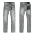 R+A Gray Graphic Detail Distressed Jeans
