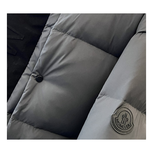Moncler Color-Block Down Puffer Jacket with Contrast Hood