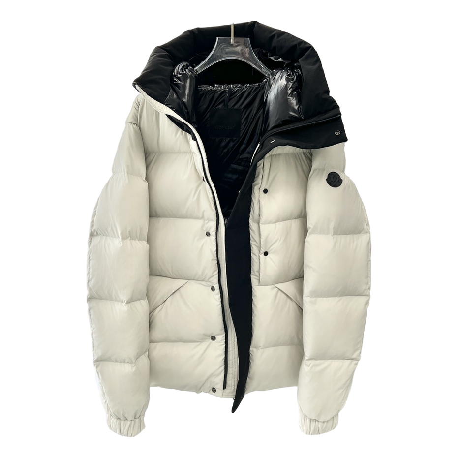 Moncler Color-Block Down Puffer Jacket with Contrast Hood