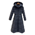 Moncler Black Fitted Long Down Coat with Adjustable Drawstring Hood