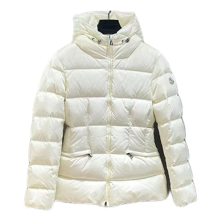 Moncler Fitted Down Puffer Jacket with Adjustable Drawstring Hood