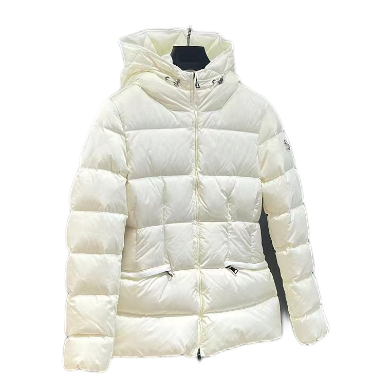 Moncler Fitted Down Puffer Jacket with Adjustable Drawstring Hood