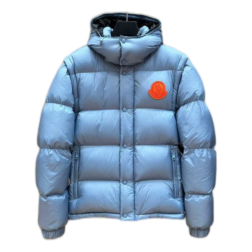 Moncler Oversized Hooded Down Puffer Jacket with Chest Logo Badge