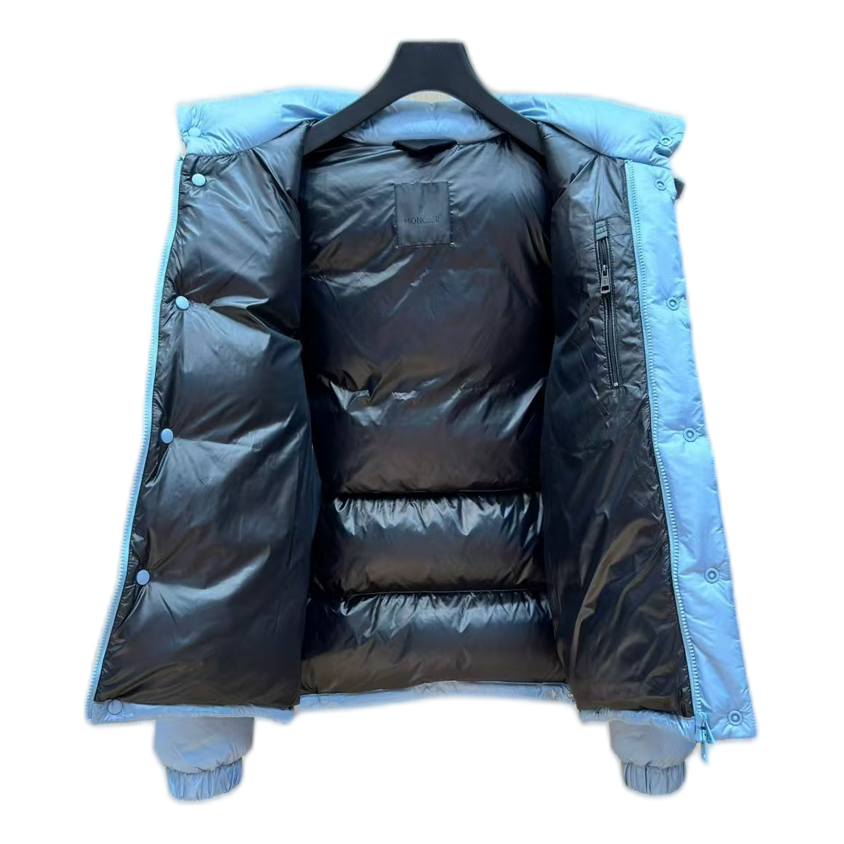 Moncler Oversized Hooded Down Puffer Jacket with Chest Logo Badge