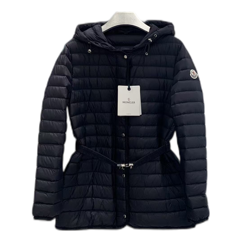 Moncler Oredon Belted Hooded Down Puffer Jacket in Black
