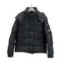 Moncler Maya Matte Hooded Down Puffer Jacket in Black