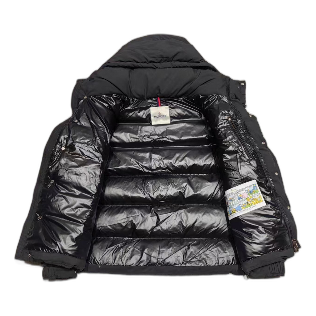 Moncler Maya Matte Hooded Down Puffer Jacket in Black