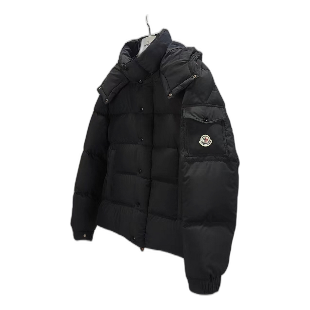 Moncler Maya Matte Hooded Down Puffer Jacket in Black