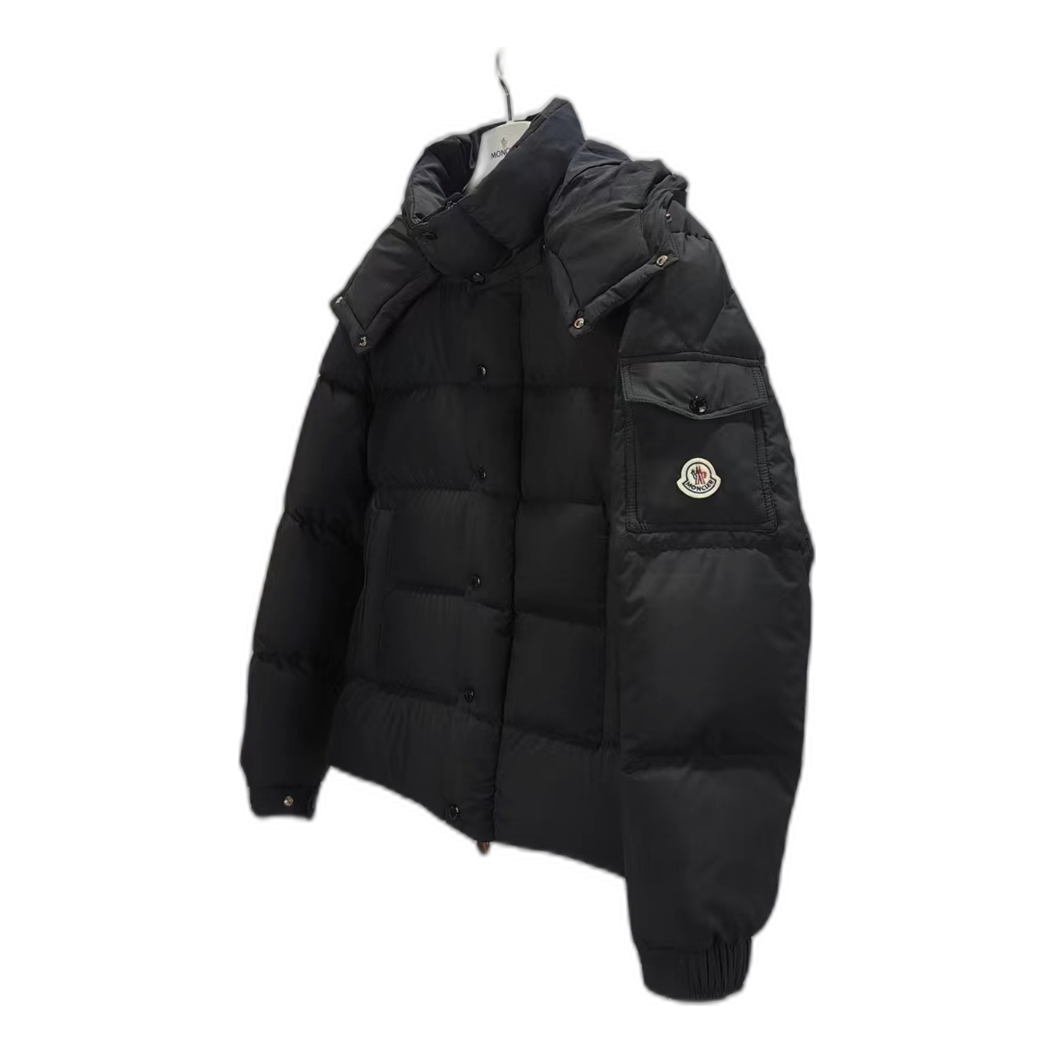Moncler Maya Matte Hooded Down Puffer Jacket in Black