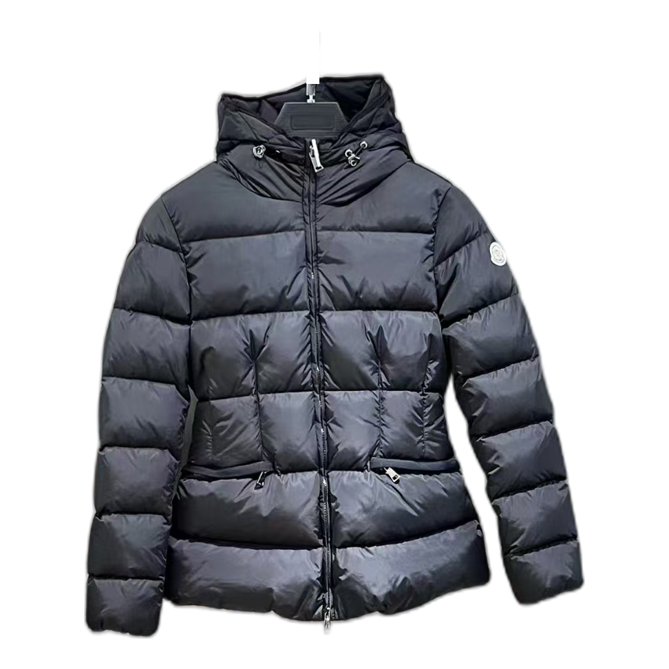 Moncler Fitted Down Puffer Jacket with Adjustable Drawstring Hood
