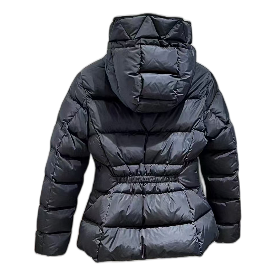 Moncler Fitted Down Puffer Jacket with Adjustable Drawstring Hood