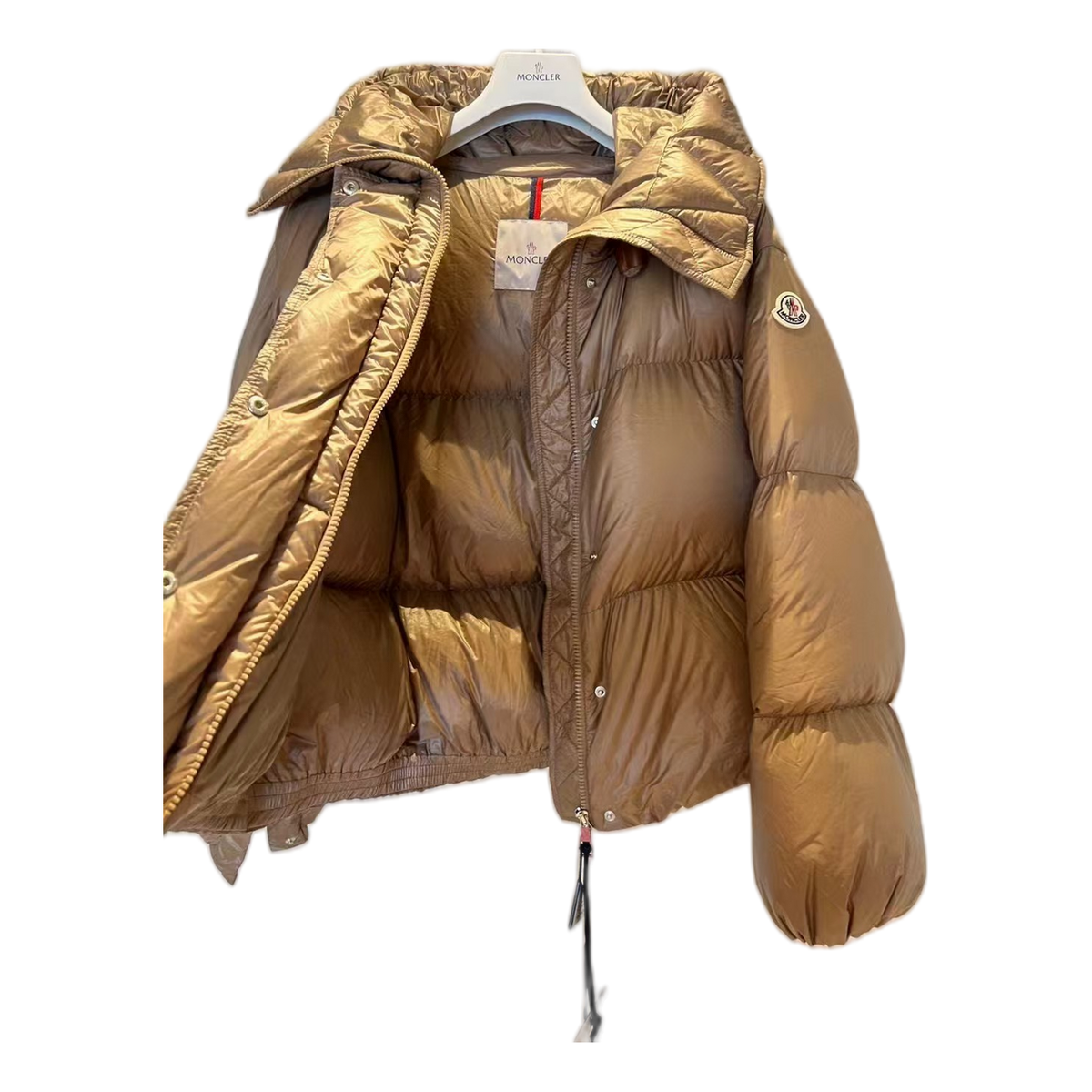 Moncler Borey Bronze Hooded Down Puffer Jacket