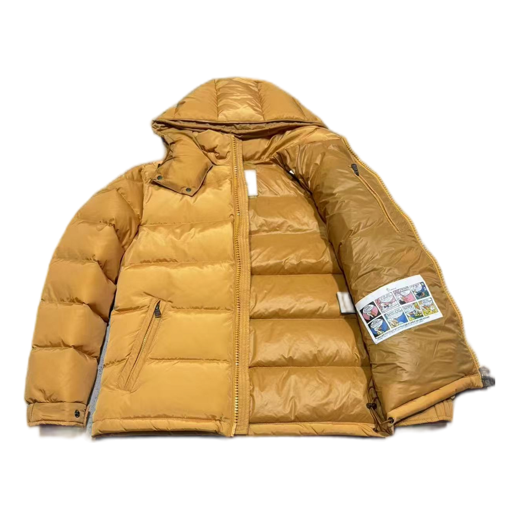 Moncler Maya Hooded Down Puffer Jacket in Yellow