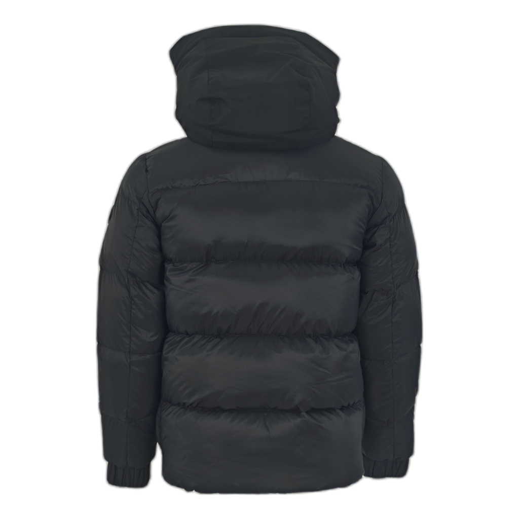 Moncler Tonal-Logo High-Collar Down Puffer Jacket in Black