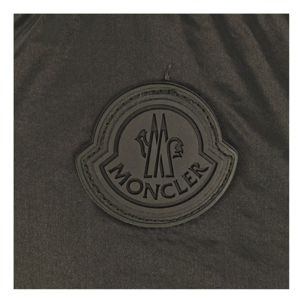 Moncler Tonal-Logo High-Collar Down Puffer Jacket in Black