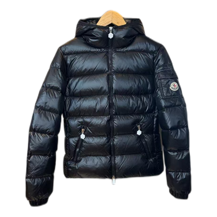 Moncler Gles Hooded Down Puffer Jacket with Glossy Finish