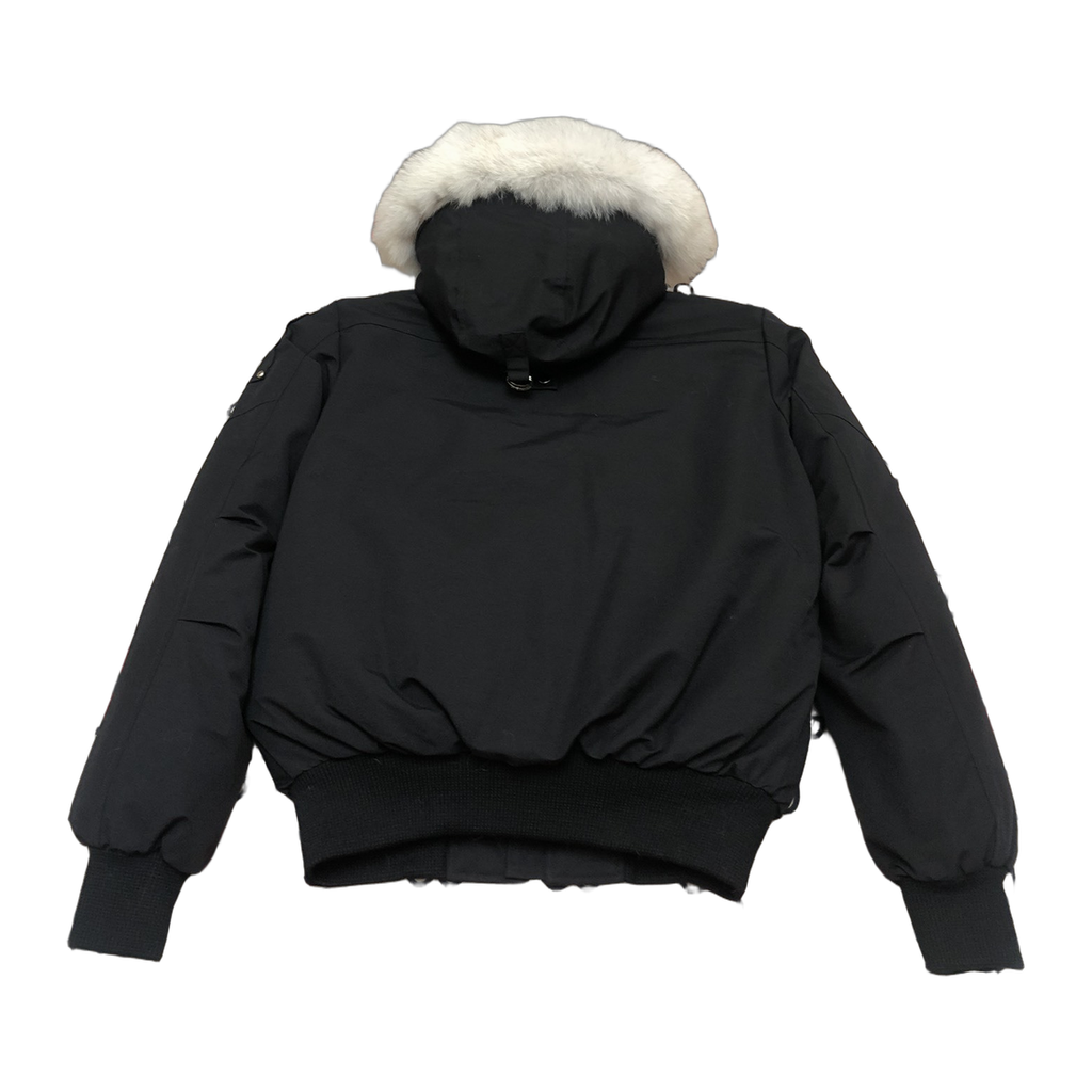 Moose Knuckles Men's Original Ballistic Shearling-Trim Down Bomber in Black