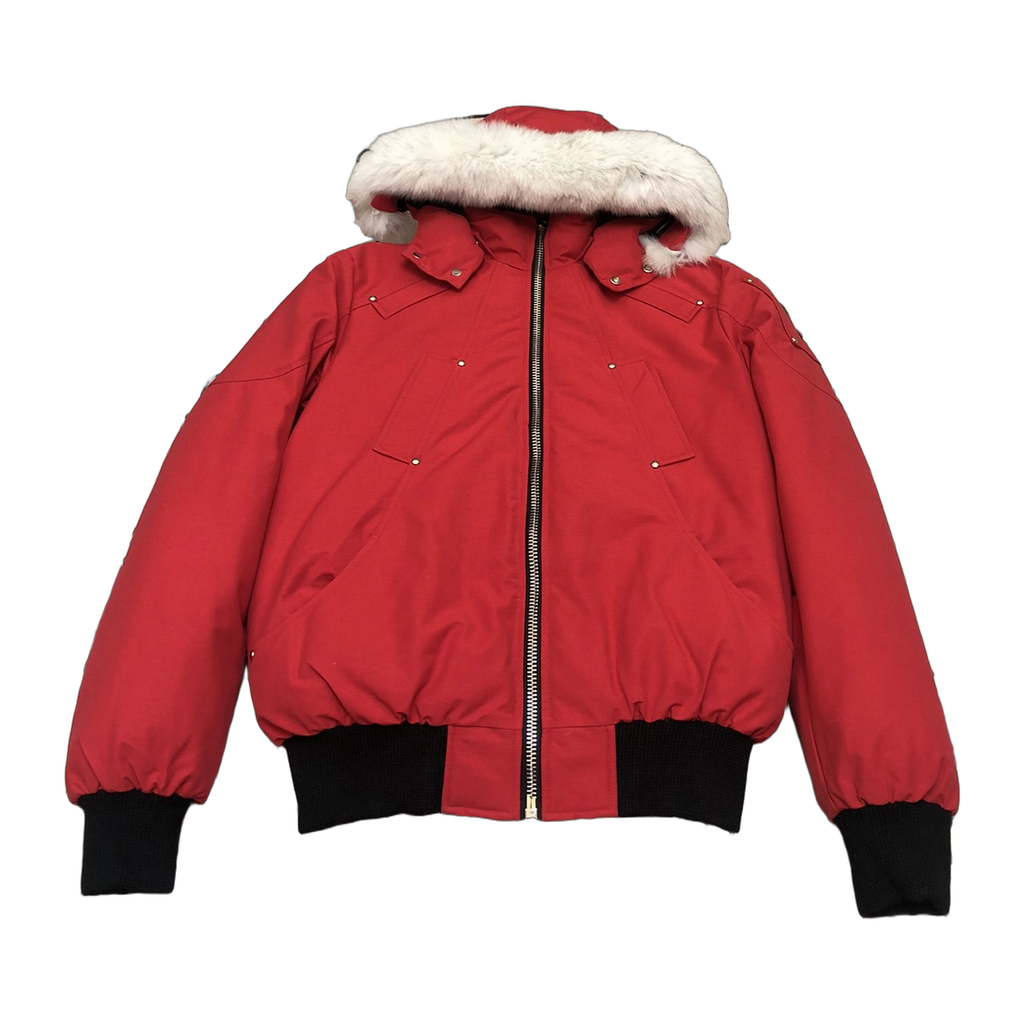 Moose Knuckles Men's Original Ballistic Shearling-Trim Down Bomber in Black