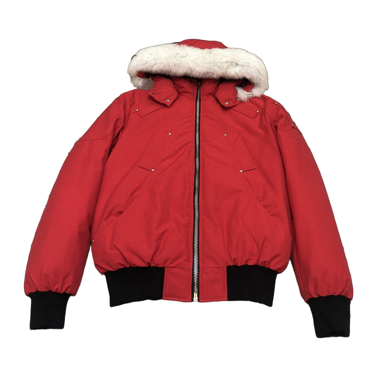 Moose Knuckles Men's Original Ballistic Shearling-Trim Down Bomber in Black