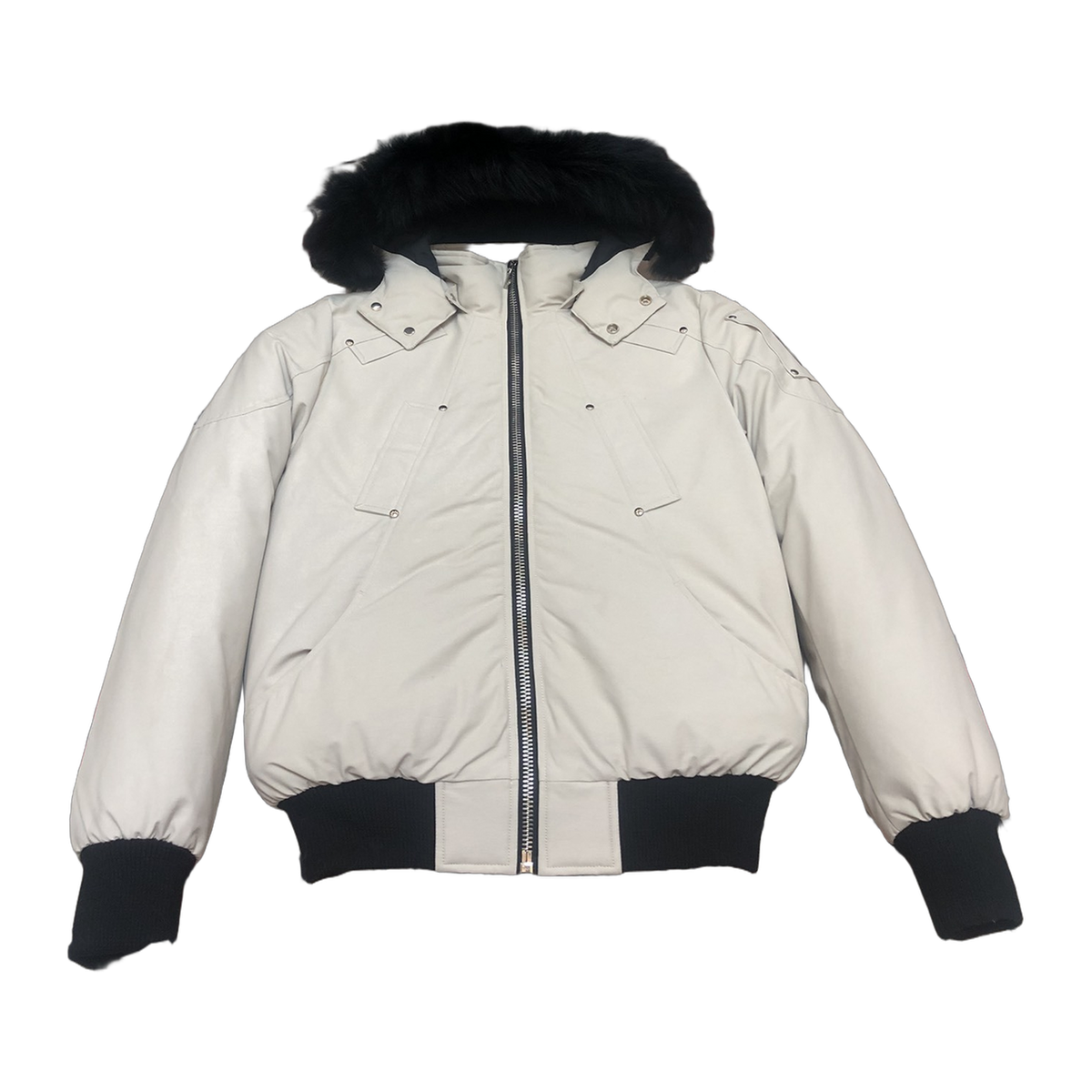 Moose Knuckles Men's Original Ballistic Shearling-Trim Down Bomber in Black