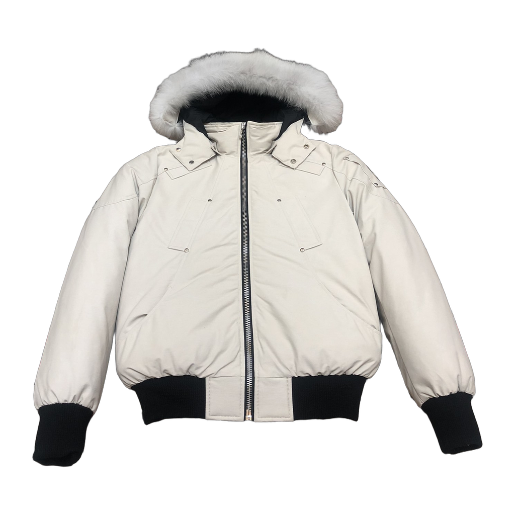 Moose Knuckles Men's Original Ballistic Shearling-Trim Down Bomber in Black