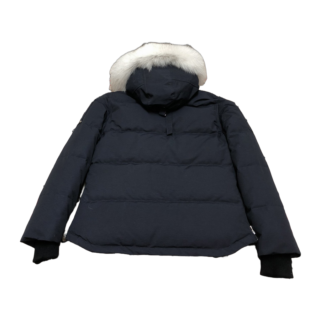 Moose Knuckles Women's Original 3Q Shearling-Trim Down Jacket in Navy