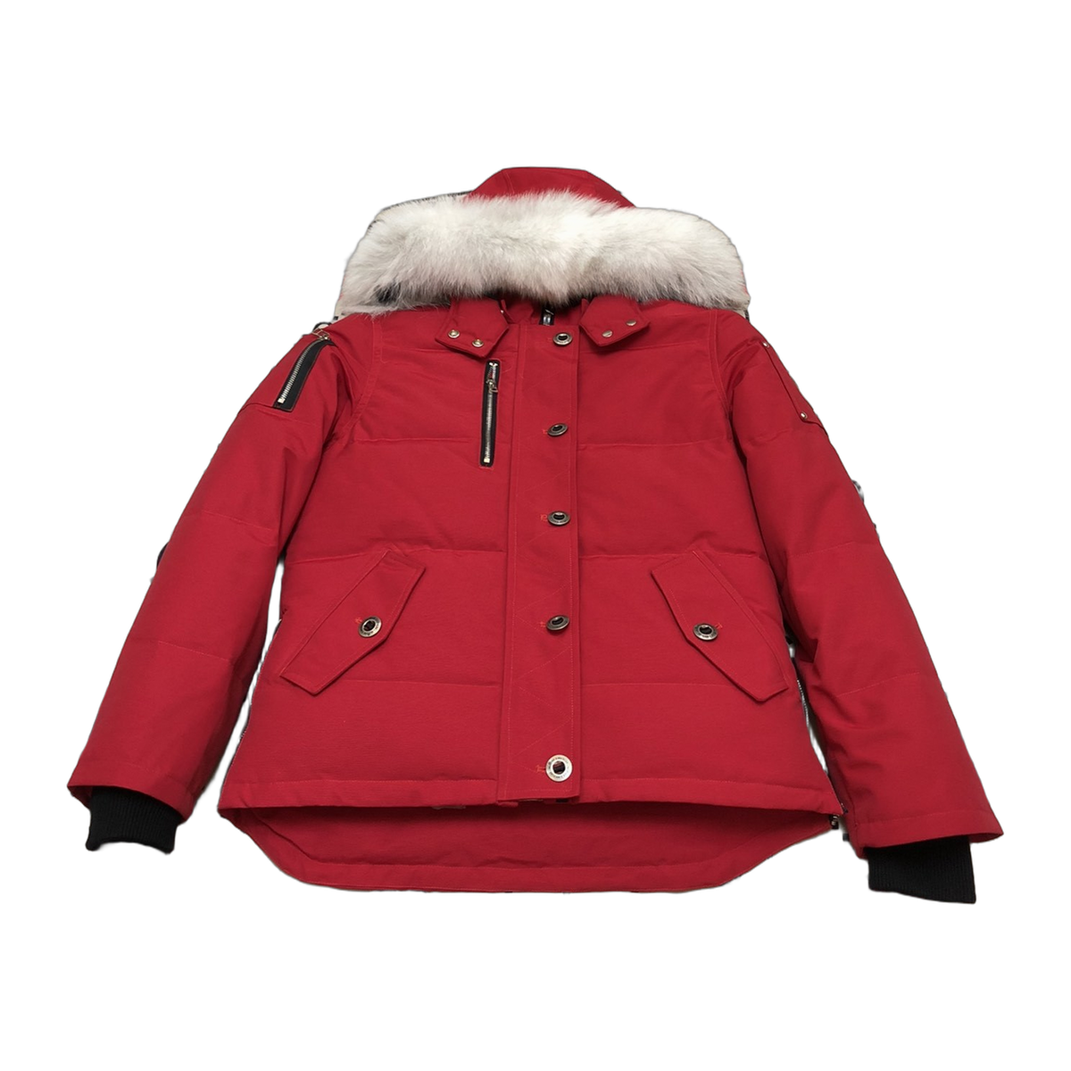 Moose Knuckles Women's Original 3Q Shearling-Trim Down Jacket in Navy