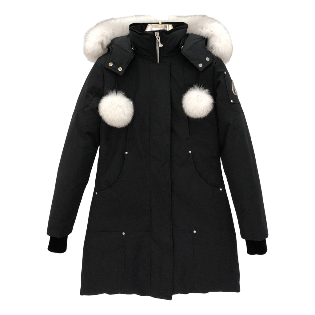 Moose Knuckles Stirling Down Parka with White Fur-Trim Hood