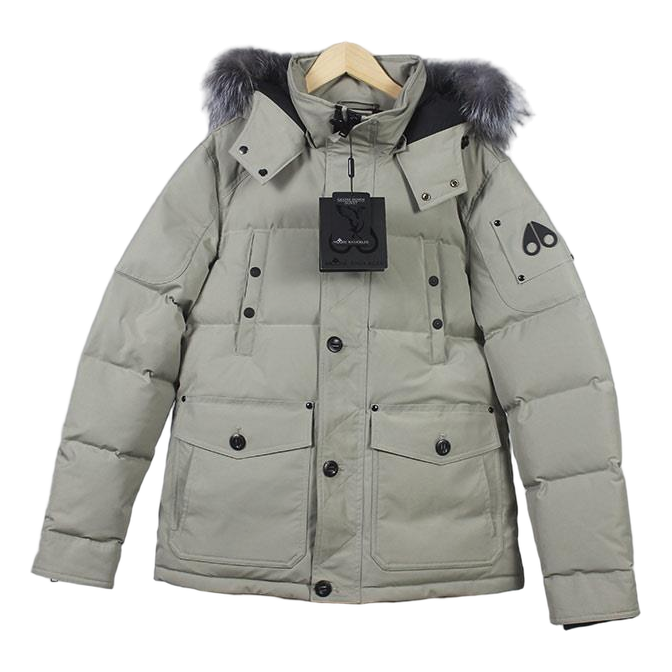 Moose Knuckles Four-Pocket Quilted Down Jacket with Fur-Trim Hood