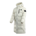 The North Face Color-Block Long Hooded Down Coat in White