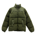 The North Face Fleece-Panel Puffer Jacket with Stand Collar in Olive