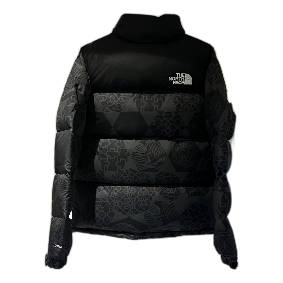 The North Face 1996 Nuptse Patterned Down Puffer Jacket in Black
