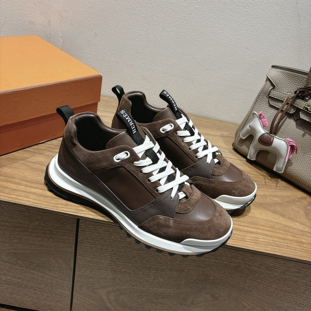 Hermes Brown Low-Top Sneakers