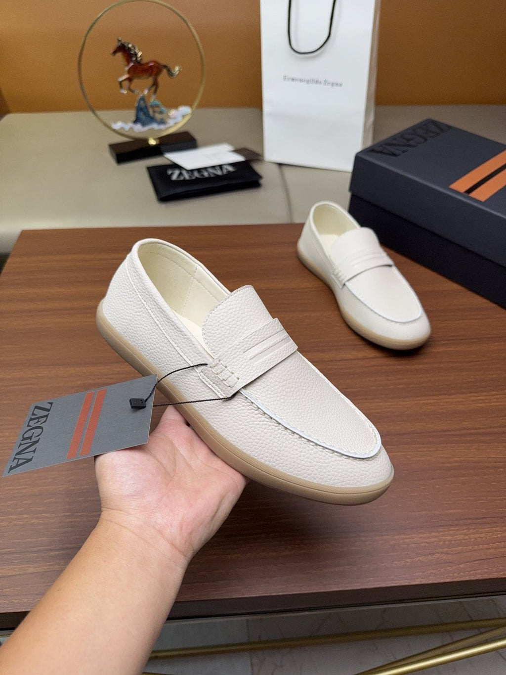 Zegna Men's Textured Slip-On Loafers