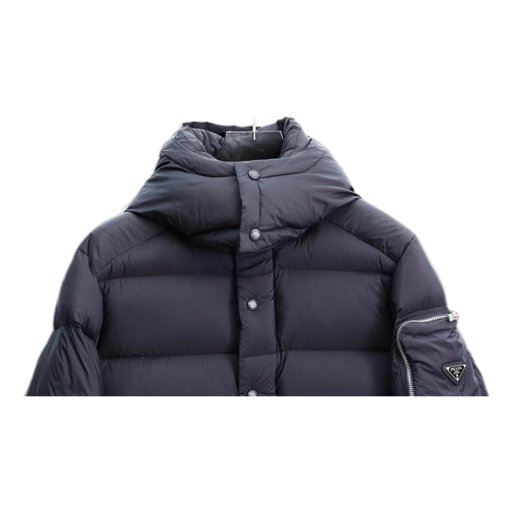Prada Sleeve-Pouch Hooded Puffer Jacket