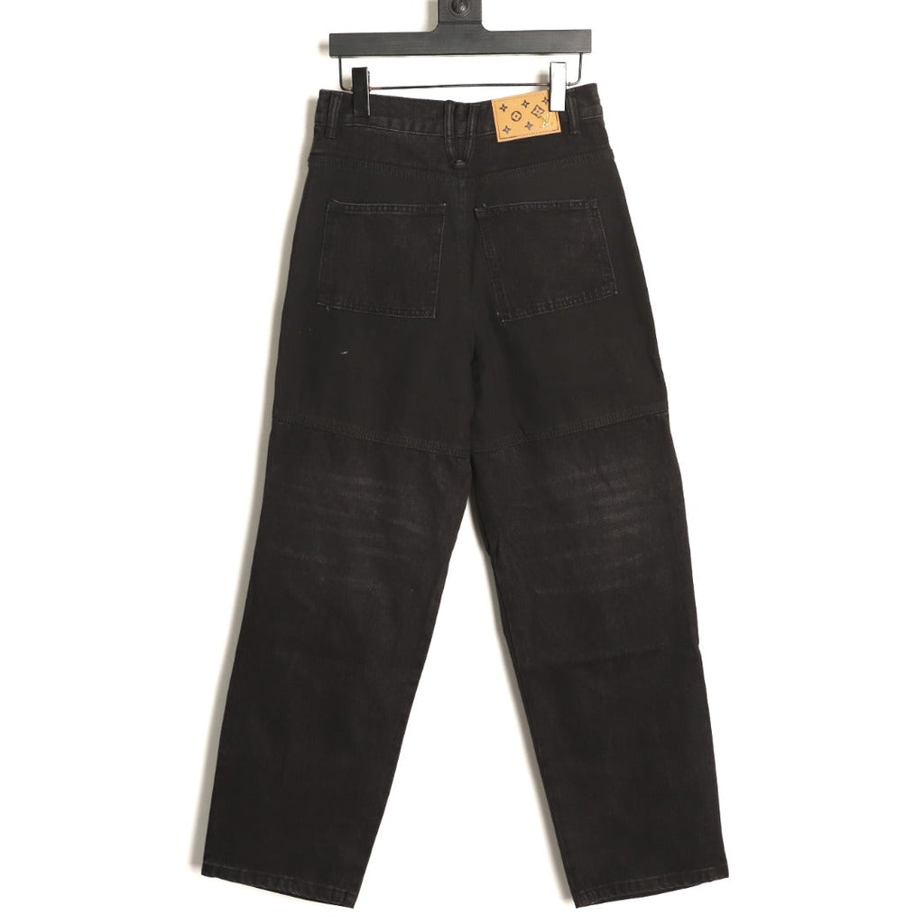 Louis Vuitton Monogram-Style Zip-Detail Utility Jeans - Black